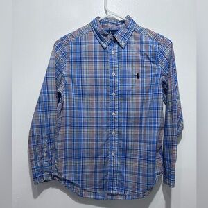 Ralph Lauren Boys’ Multicoloured Plaid Long Sleeve Button-Up Shirt Size‎ 10-12